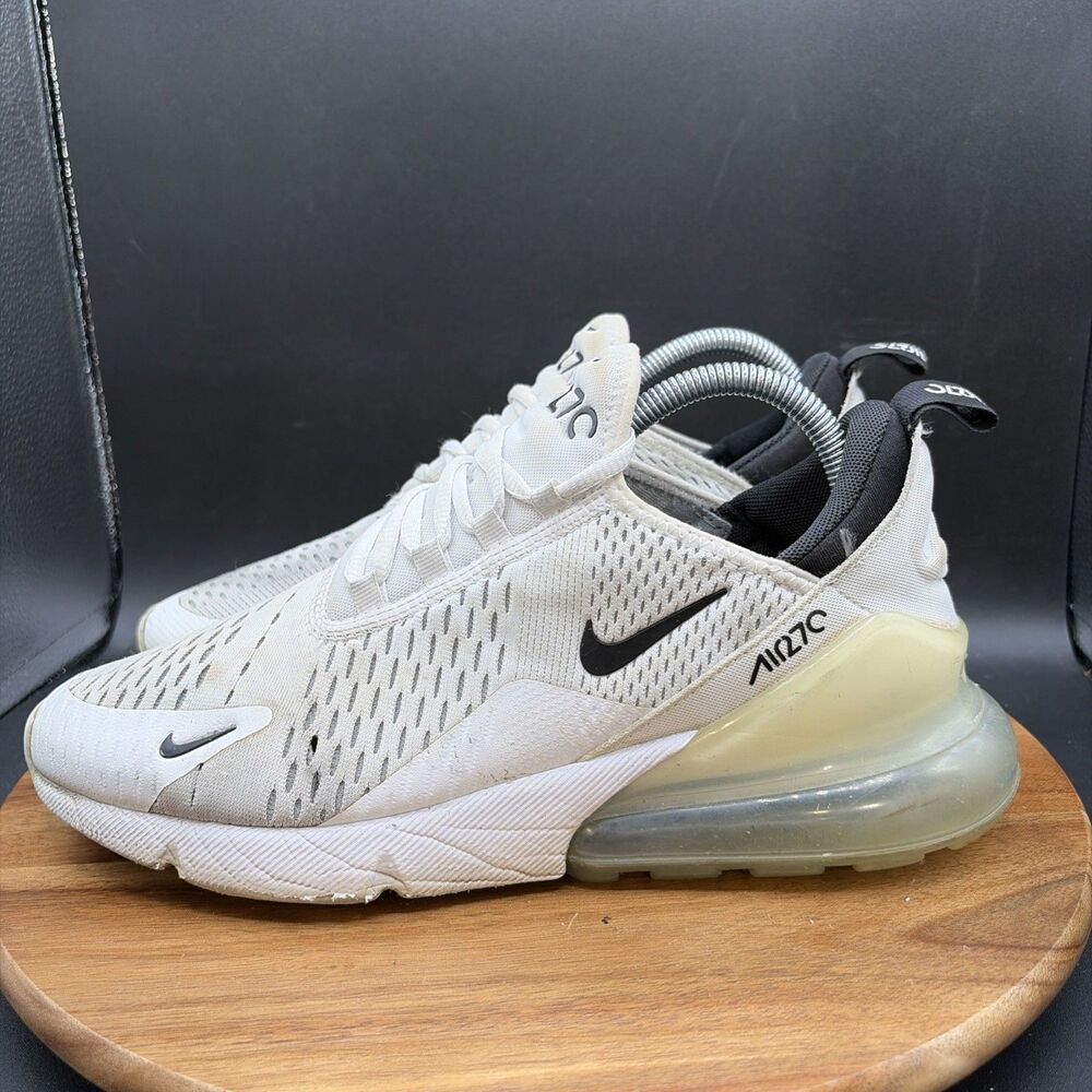 Nike Air Max 270 Men's Size 8 Running Shoes White Black Sneakers AH8050-100